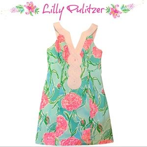 Lilly Pulitzer pink & green floral dress size 0